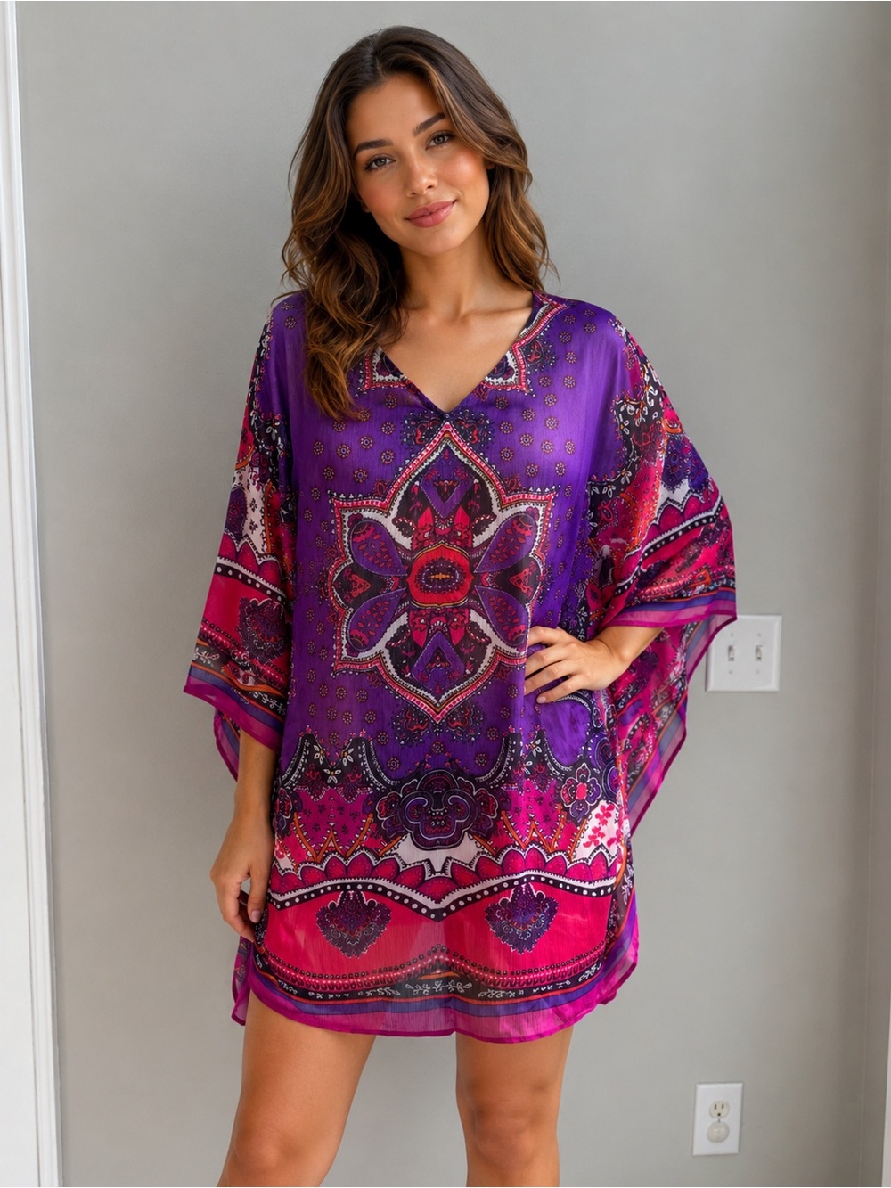 Black Label vibrant Purple and Pink comono top size larger/XLarge